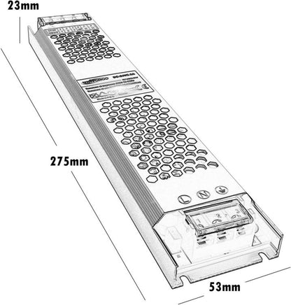 ALIMENTATORE 200W TRASFORMATORE STABILIZZATO SLIM 24V 8.3A STRISCE LUCI LED 230V