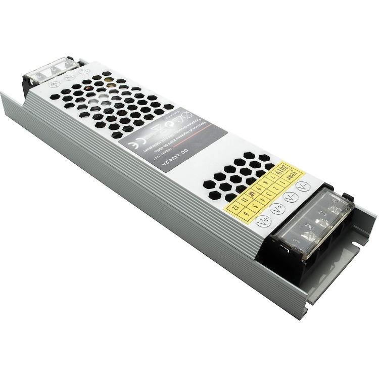 ALIMENTATORE STABILIZZATO 2 USCITE 100W SLIM TRASFORMATORE 24V 4.2A STRISCE LED