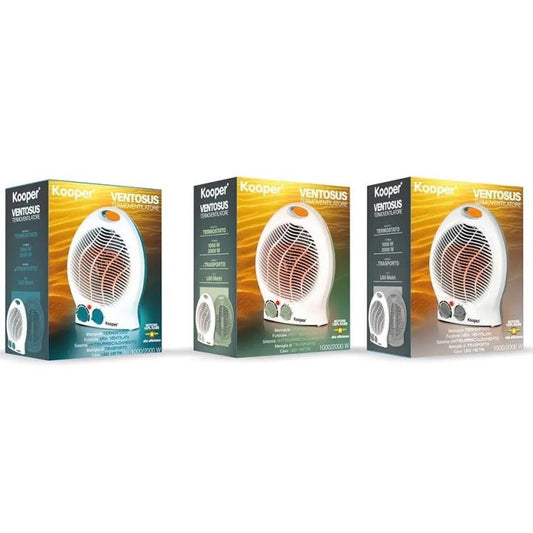 Kooper Caldobagno Ventosus Termoventilatore 2000W Stufetta Elettrica | Grigio