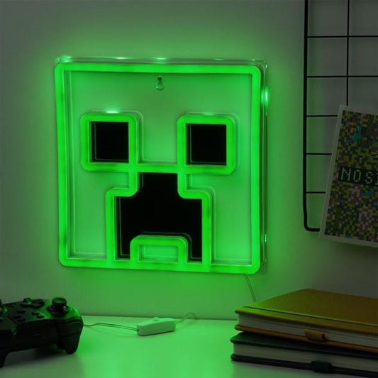 Paladone Lampada Da Tavolo/Muro (Mincraft) Logo Led Neon Light 24Cm 3D Ufficiale