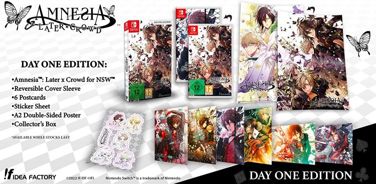 AMNESIA LATER X CROWD - DAY ONE EDITION NINTENDO SWITCH COLLECTOR CARDS STICKERS