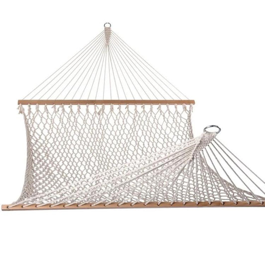 AMACA CLASSICA CORDA A RETE COTONE SOSTEGNO ASSE LEGNO 80X200 GIARDINO CAMPEGGIO