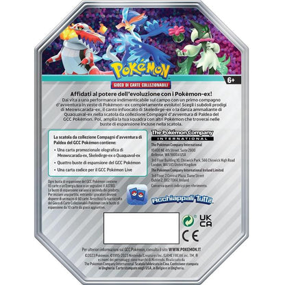 Pokemon Tin: Compagni D'Avventura Di Paldea Espansione Partner (Meowscarada-Ex)