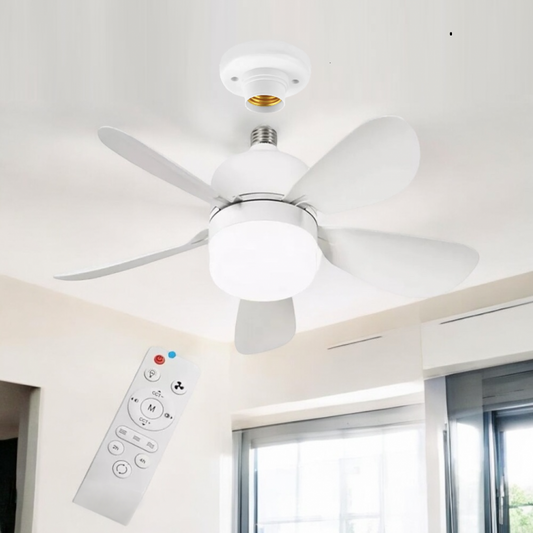 Ventilatore E Lampadario Da Soffitto 19W E27 Plafoniera Luce Led Cct Telecomando