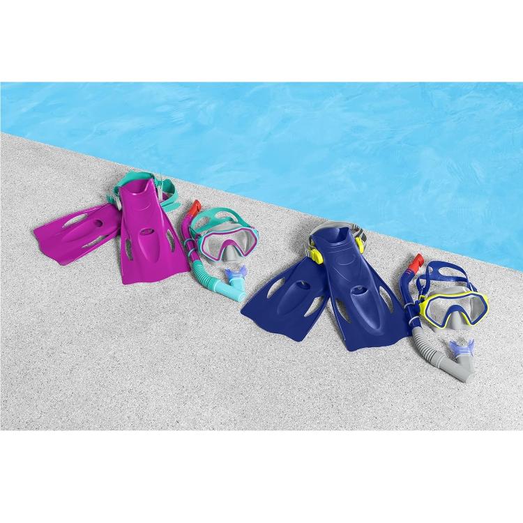 BESTWAY - SET MASCHERA PER SNORKELING CON BOCCAGLIO E PINNE PER BAMBINI 7+ ANNI