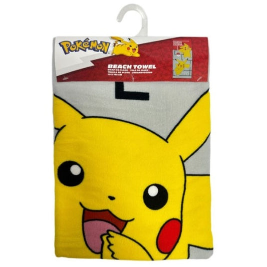 Telo Mare Pokemon Pikachu Beach Asciugamano Microfibra Da Spiaggia 140X70Cm