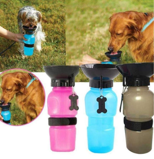 BORRACCIA PORTATILE CANE GATTO ANIMALI DISPENSER BEVERINO ACQUA CIOTOLA VIAGGIO