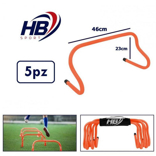 Set 5 Ostacoli Sport Allenamento Calcio Velocità Agilità Football Arancione 23Cm