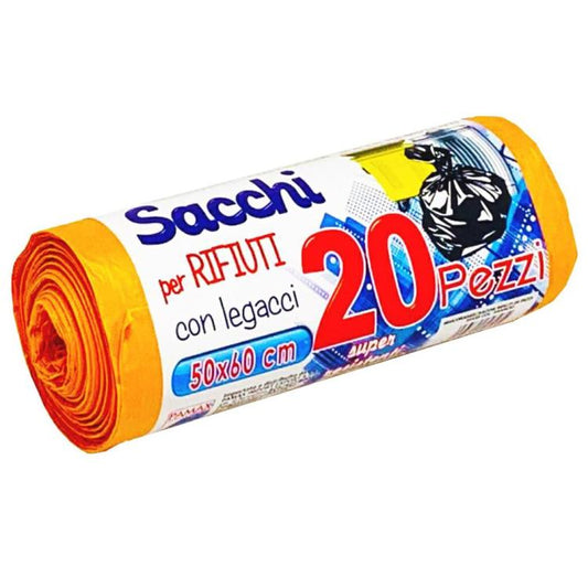 100 BUSTE SACCHI SACCHETTI RIFIUTI SPAZZATURA RACCOLTA DIFFERENZIATA 50X60cm ARA