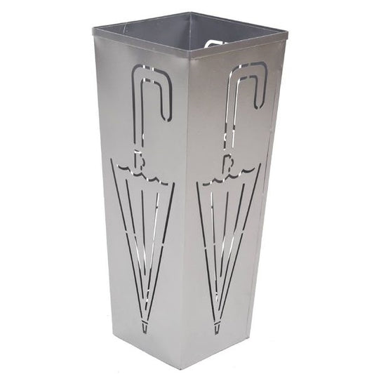 Portaombrelli In Ferro Porta Ombrelli Design Stand Vaschetta Salvagoccia Argento