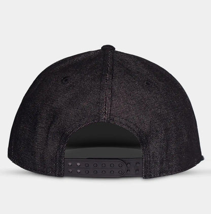 Difuzed - (Street Fighter) Logo Ufficiale Strapback/Snapback - Berretto Effetto Jeans Nero Cappello con Visiera Dritta Cappellino Stile Basket/Baseball Cap