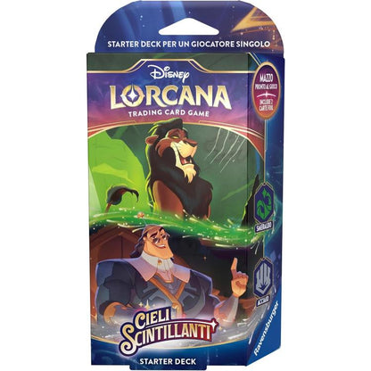 Disney Lorcana "Cieli Scintillanti" Starter Deck Smeraldo/Acciaio Mazzo Tcg Ita