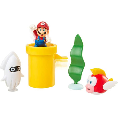 Jakks Pacific Nintendo: Super Mario "Underwater Diorama Set" Gioco Con Figure 3+