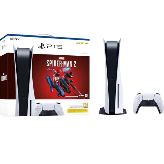 Sony Console Ps5 Standard 825Gb White Bundle Playstation 5 + Marvel Spider-Man 2