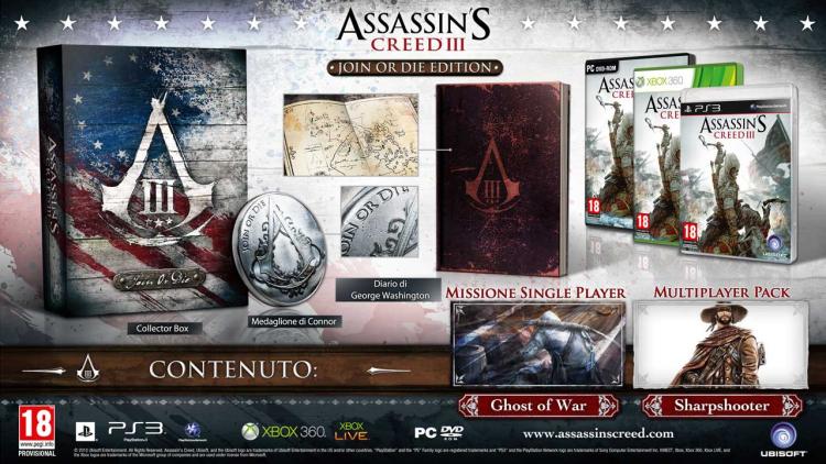 ASSASSIN'S CREED III - JOIN OR DIE EDITION XBOX 360 (COLLECTOR BOX) [VERSIONE ITALIANA]