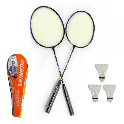 COPPIA RACCHETTE BADMINTON + 3 VOLANI CON CUSTODIA BORSA TRASPORTO TENNIS DFH