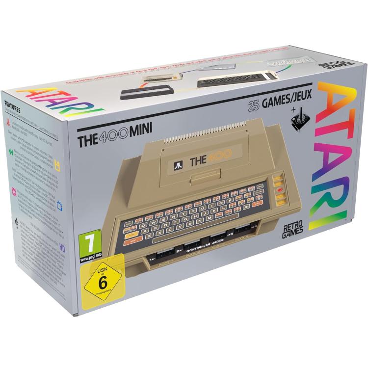 ATARI THE 400 MINI CONSOLE RETRÒ GAMES 25 GIOCHI INCLUSI 8 BIT VIDEOGAME 5200