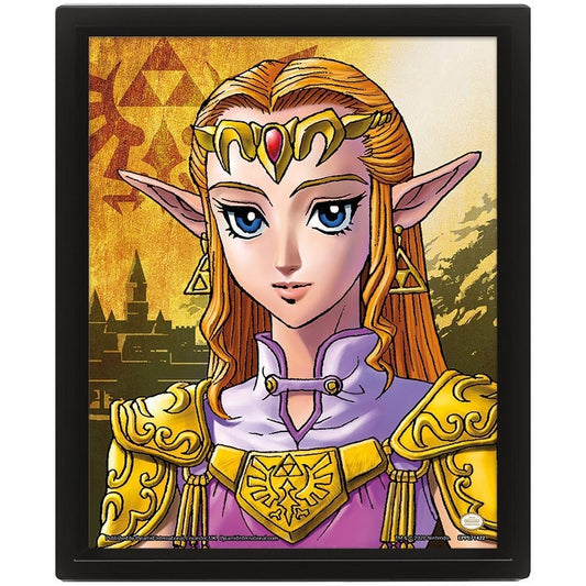 Pyramid - The Legend Of Zelda (Zelda To Sheik) Poster 3D Lenticular Incorniciato