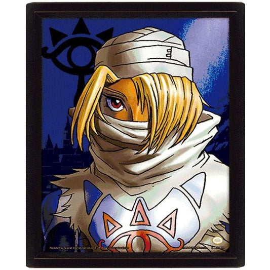 Pyramid - The Legend Of Zelda (Zelda To Sheik) Poster 3D Lenticular Incorniciato