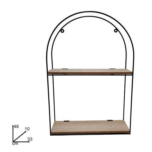 Scaffale Mensola Da Parete Arco In Metallo Con Ripiani In Legno Bacheca Libreria