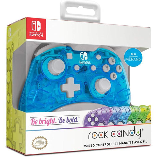 Pdp Mini Controller Ufficiale Nintendo Switch Wired Joystick Cavo Rock Candy Blu
