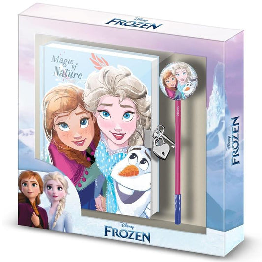 Disney: Diario E Penna A Sfera Frozen (Anna Elsa Olaf) Confezione Regalo Scuola