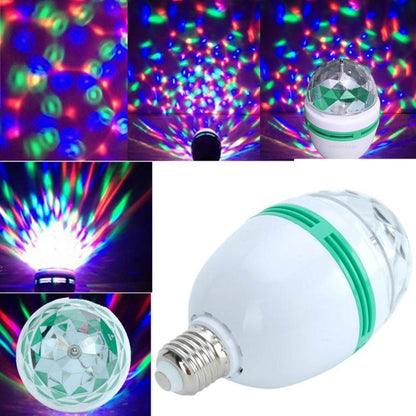Lampada Lampadina Led Rgb Rotante Effetto Luci Multicolor E27 Discoteca Natale