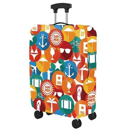 Copri Valigia da Viaggio Tg.XL Copertura Elastica per Trolley Coperchio Custodia Bagaglio (Varie Fantasie Colorate)