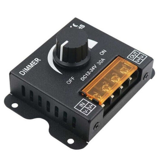 Dimmer Analogico Per Strisce Strip Led Manuale Con Rotella Manopola 30A 12V/24V