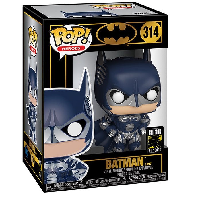 Funko Pop ! Heroes Batman 80Th - Batman (314) 1997 Black Vinyl Figure Origins
