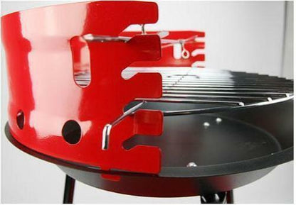 BBQ BARBECUE TONDO A CARBONELLA LEGNA METALLO GIARDINO GRIGLIA PARAVENTO GRILL