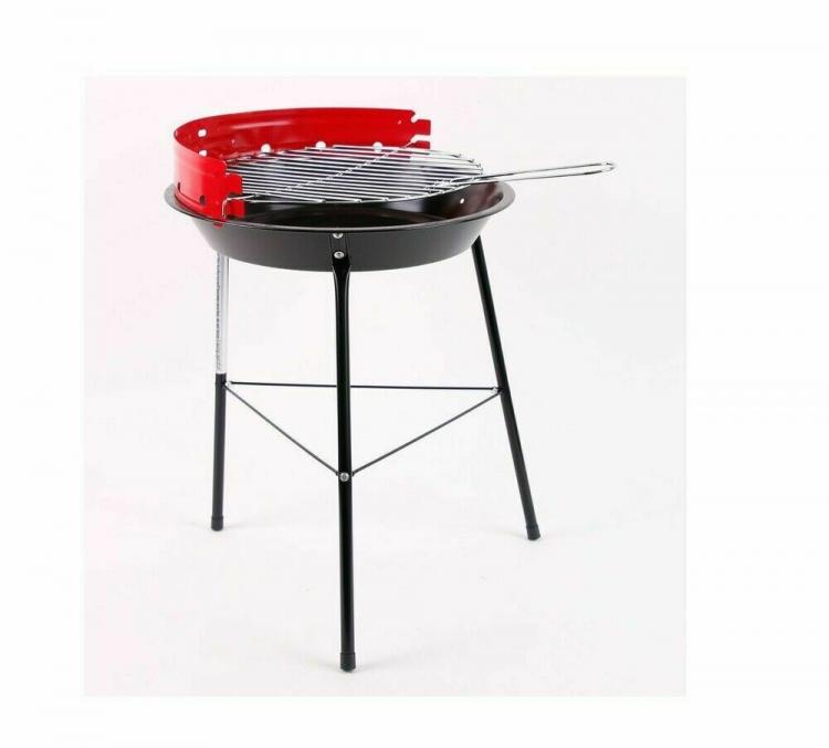 BBQ BARBECUE TONDO A CARBONELLA LEGNA METALLO GIARDINO GRIGLIA PARAVENTO GRILL