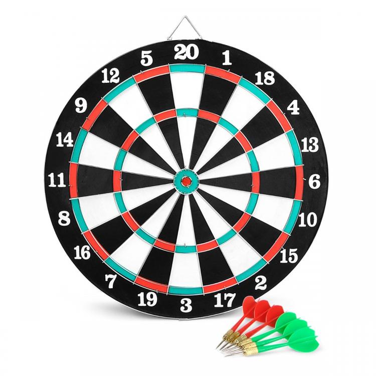 Tiro A Bersaglio Segno Per Freccette 42Cm 2 Giochi Grande Regalo -No Elettronico