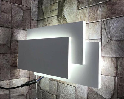 APPLIQUE LED LUCE BIANCA VETRO DA PARETE 12W LAMPADA MODERNO BIANCO FREDDOE41-BF