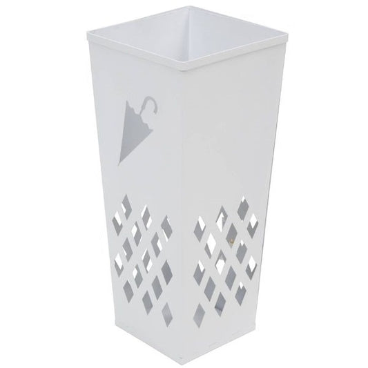Portaombrelli In Ferro Porta Ombrelli Design Stand Vaschetta Salvagoccia Bianco