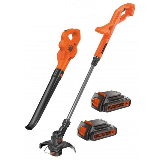 BLACK & DECKER SOFFIATORE + TAGLIABORDI DECESPUGLIATORE ELETTRICO 2 BATTERIE 18V