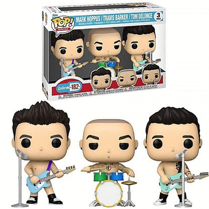 Funko Pop ! Rocks Blink 182 - Mark Hoppus Travis Barker Tom Delonge 3 Pack Vinyl