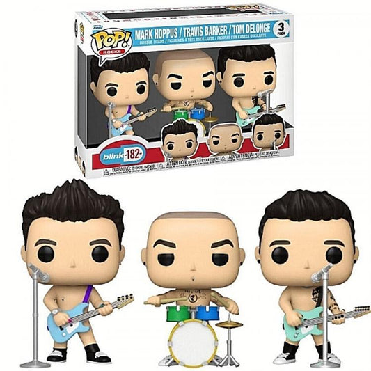 Funko Pop ! Rocks Blink 182 - Mark Hoppus Travis Barker Tom Delonge 3 Pack Vinyl