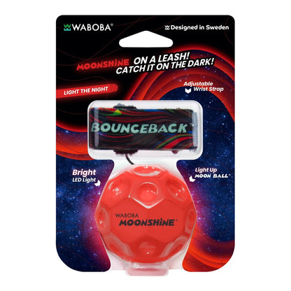 Waboba Pallina Original LED Bounceback Ball (MOONSHINE) Palla con Luce LED al guinzaglio, Super Rimbalzo, per Interni ed Esterni IPER RIMBALZANTE, Giocattolo per saltare ad alte prestazioni per un'estate di divertimento senza fine