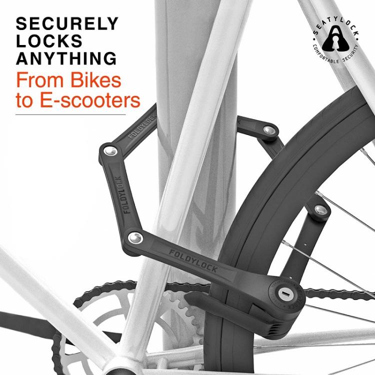 The One Catena Sicurezza Richiudibile Pieghevole Antifurto Bici Lucchetto Nero