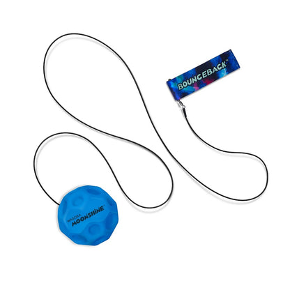 Waboba Pallina Original LED Bounceback Ball (MOONSHINE) Palla con Luce LED al guinzaglio, Super Rimbalzo, per Interni ed Esterni IPER RIMBALZANTE, Giocattolo per saltare ad alte prestazioni per un'estate di divertimento senza fine (BLU)