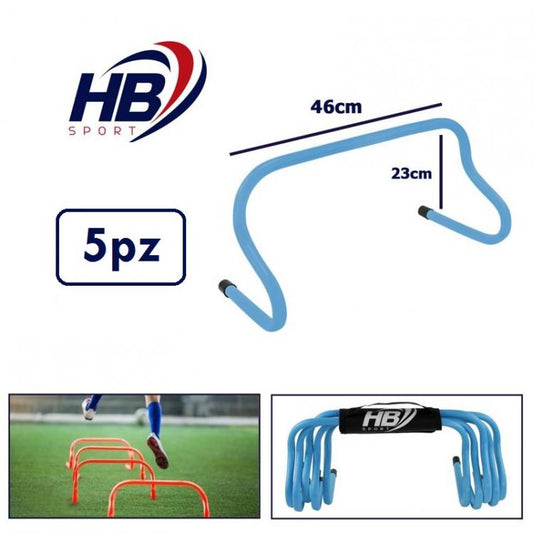 Set 5 Ostacoli Sport Allenamento Calcio Velocità Agilità Coordinazione Blu 23Cm
