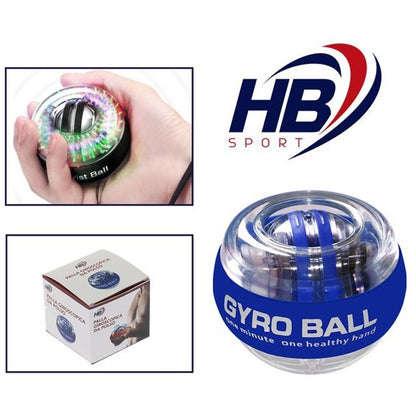 Gyro Ball Palla Allenamento Resistenza Polso Braccio Giroscopio Led Antistress