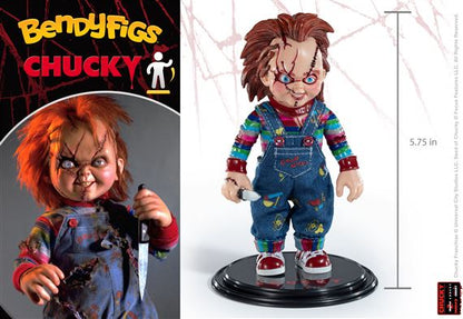 BENDYFIGS - HORROR CHUCKY ACTION FIGURE 15CM NOBLE COLLECTION BAMBOLA ASSASSINA