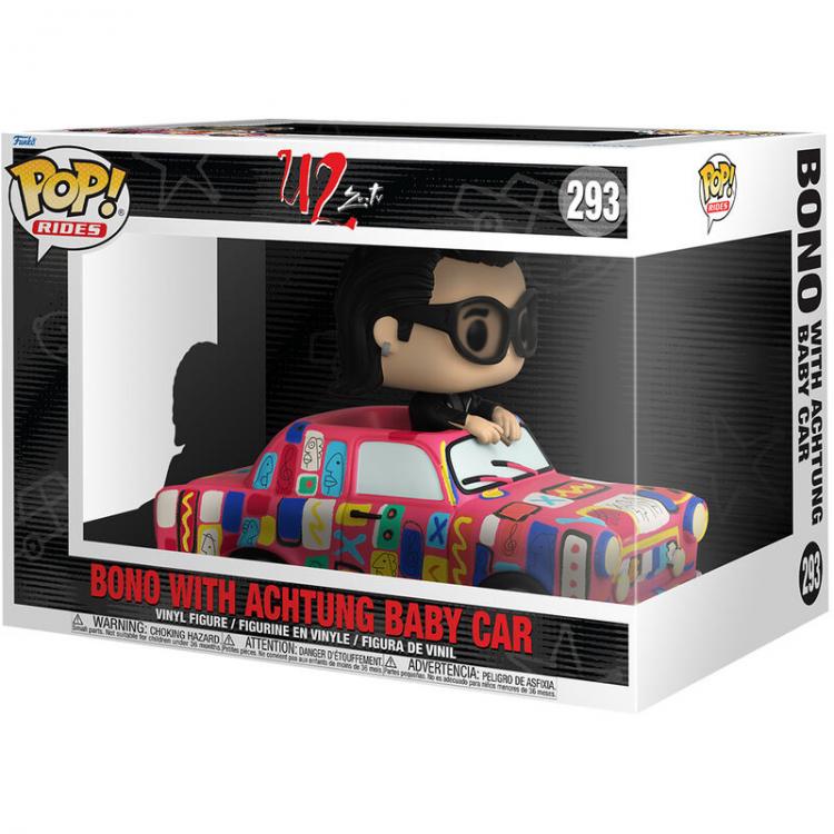 Funko Pop ! Rides U2 Zoo Tv - Bono With Achtung Baby Car (293) Vinyl Band Music