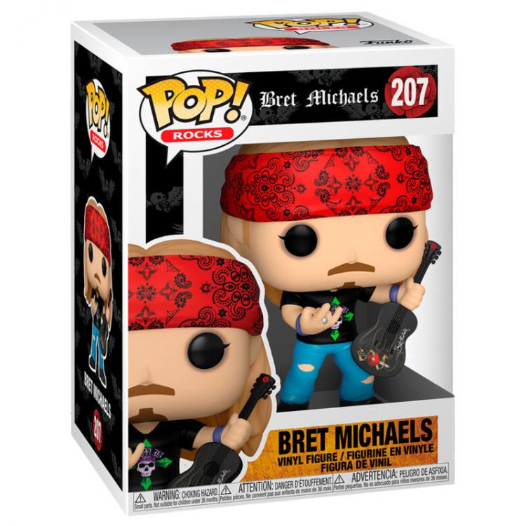 Funko Pop ! Rocks Bret Michaels (207) Guitar Band Pop Vinyl Figure Music Rock
