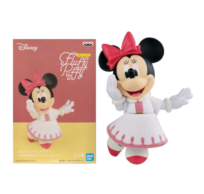BANPRESTO Q POSKET DISNEY - FLUFFY PUFFY MINNIE TOPOLINO STATUETTA BANDAI 10CM