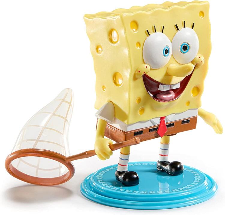 BENDYFIGS - SPONGEBOB SQUAREPANTS (SPONGEBOB) FIGURE WITH DISPLAY STAND GIOCO