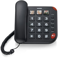 BRONDI BRAVO 15 NERO TELEFONO FISSO VIVAVOCE TASTI GRANDI ANZIANI CHIAMATA SOS