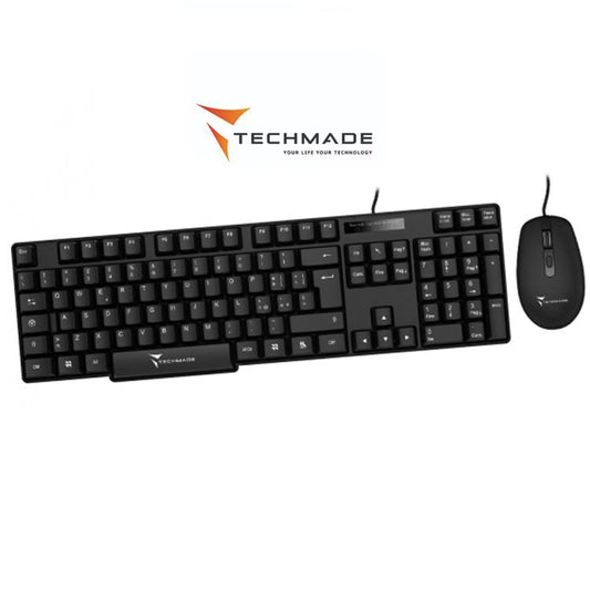 Techmade Combo Set Tastiera + Mouse Wired Keyboard Layout Italia Pc/Portatile